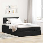 vidaXL Lit ottoman avec matelas et LED noir 120x190 cm tissu