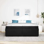 vidaXL Cadre de lit avec matelas Noir 200 x 200 cm tissu