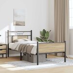 vidaXL Cadre de lit sans matelas chêne sonoma 75x190 cm
