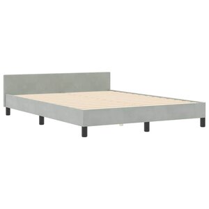 vidaXL Lit Gris clair 160x200 cm Velours
