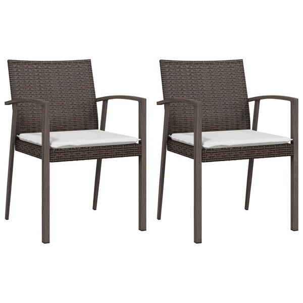 vidaXL Chaises de jardin coussins lot de 2 marron 56 5x57x83 cm rotin