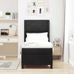 vidaXL Lit à Ressorts avec Matelas LED Noir 80 x 200 cm Velours