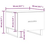 vidaXL Table basse Noir 50x50x40 cm Bois d'ingénierie