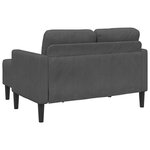vidaXL Canapé 2 places avec méridienne en L Gris foncé 125 cm Lin