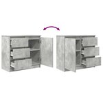 vidaXL Buffet avec tiroir gris béton 71x35x65 cm bois d'ingénierie