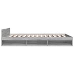vidaXL Cadre de lit et tiroirs sonoma gris 140x200cm bois d'ingénierie