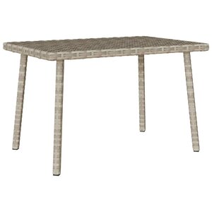 VidaXL Table basse de jardin rectangulaire gris clair résine tressée