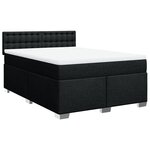 vidaXL Sommier à lattes de lit avec matelas Noir 160x200 cm Tissu