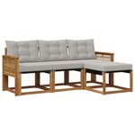 vidaXL Ensemble de canapés d'extérieur 4 pc Naturel et gris clair