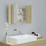 vidaXL Armoire à miroir à LED de bain Chêne sonoma 60x12x45 Acrylique