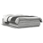 vidaXL Cadre de lit avec LED sans matelas sonoma gris 160x200 cm