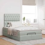 vidaXL Cadre de lit ottoman avec matelas gris clair 120x190 cm velours