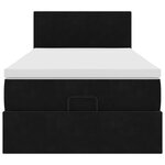 vidaXL Cadre de lit ottoman avec matelas noir 80x200 cm velours