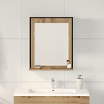 Miroir de salle de bain vidaXL Chêne artisanal 50x12x60 cm en bois d'ingénierie