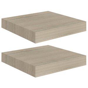 vidaXL Étagères murales flottantes 2 Pièces chêne 23x23 5x3 8 cm MDF