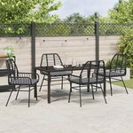 vidaXL Ensemble de salle à manger pour jardin 5 Pièces Noir polyrotin