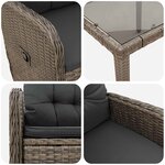 vidaXL Ensemble de repas extérieur 9 pc Gris clair et gris foncé