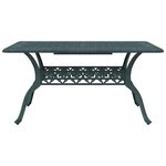 vidaXL Table de jardin vert 150x90x72 cm aluminium coulé