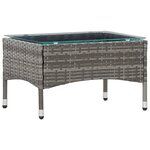 vidaXL Salon de jardin 4 Pièces avec coussins résine tressée gris