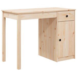 Bureau table poste de travail meuble d'ordinateur informatique étude 100 x 50 x 75 cm bois massif de pin brun 02_0023367