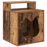 vidaXL Maison pour chat Bois ancien 42 5 x 40 x 53 5 cm