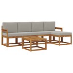 vidaXL Ensemble de canapés d'extérieur 6 Pièces Gris Naturel et Clair
