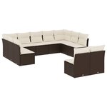 vidaXL Salon de jardin et coussins 11 Pièces marron résine tressée
