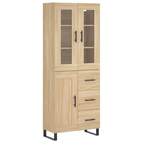 vidaXL Buffet haut Chêne sonoma 69 5x34x180 cm Bois d'ingénierie