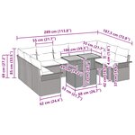 vidaXL Ensemble de canapé de jardin 10 Pièces Gris Poly rotin