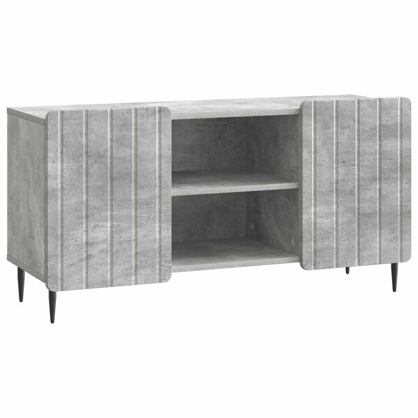 vidaXL Meuble TV Gris béton 102 x 34 5 x 52 cm Bois d'ingénierie