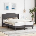 vidaXL Cadre de lit avec tête de lit Gris 140 x 190 cm Simili cuir
