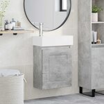 vidaXL Meuble de salle de bain avec robinet Gris béton