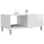 vidaXL Table basse Blanc brillant 90 x 50 x 40 cm Bois d'ingénierie