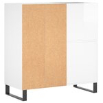 vidaXL Armoire à disques blanc brillant 84 5x38x89cm bois d'ingénierie