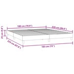 vidaXL Cadre de lit sans matelas noir 180x220 cm velours