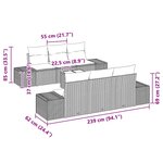 vidaXL Ensemble de canapé de jardin 7 Pièces Gris Poly rotin