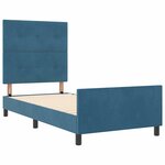 vidaXL Lit à ressorts avec tête de lit Bleu foncé 90 x 200 cm Velours