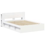 vidaXL Cadre de lit avec rangement avec tête de lit Blanc 150 x 200 cm