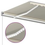 vidaXL Auvent manuel rétractable avec LED 400x300 cm Crème