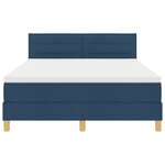 vidaXL Lit Box Spring avec Matelas & Lumière LED Bleu 140x200 cm Tissu