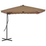 vidaXL Parasol d'extérieur avec poteau en acier 250 x 250 cm Taupe