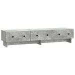 vidaXL Meuble TV 147 x 34 5 x 30 cm Gris béton Bois d'ingénierie