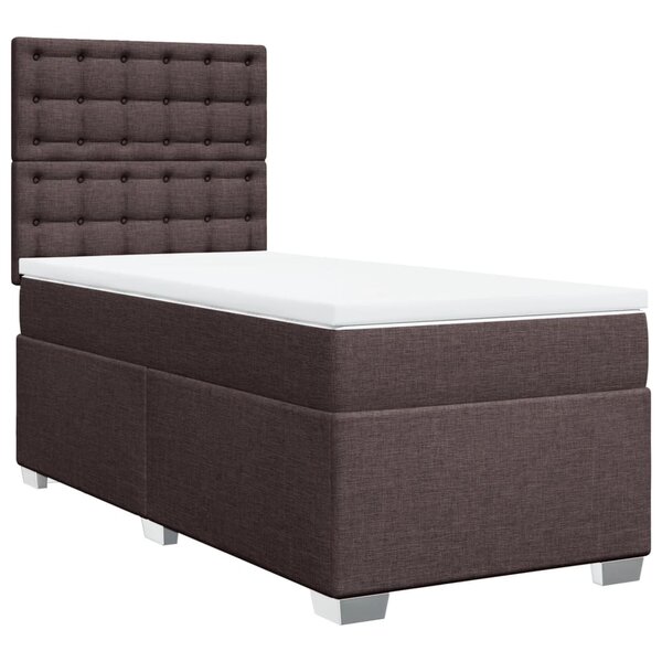 vidaXL Sommier à lattes de lit avec matelas Marron foncé 80x200 cm