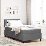 vidaXL Lit à Ressorts avec Matelas & Lumière LED Gris Simple Tissu Velours