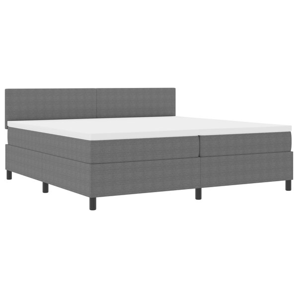 vidaXL Lit à sommier box avec matelas & lumière LED gris 200x200 cm tissu en velours côtelé