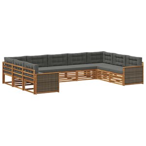 vidaXL Ensemble de canapés d'extérieur 9 pc Naturel et Anthracite
