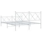vidaXL Cadre de lit métal avec tête de lit/pied de lit blanc 150x200cm