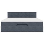 VidaXL Cadre de lit ottoman avec matelas gris foncé 180x200 cm velours