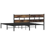 vidaXL Cadre de lit en métal sans matelas chêne fumé 183x213 cm
