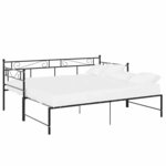 vidaXL Cadre de canapé-lit extensible sans matelas Noir Métal 90x200cm